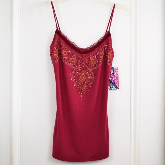 FANG Camisole Women Medium Embellished Y2K New Festival Fairy Red Berry Casual - Picture 1 of 7